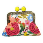 Kiki & Syds ON THE GO Credit Card Clutch-Garden Party Cream: Red