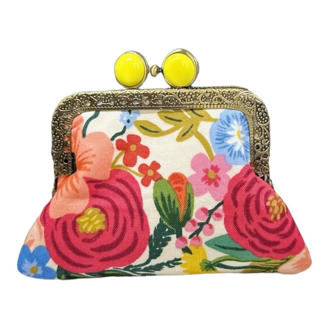 Kiki & Syds ON THE GO Credit Card Clutch-Garden Party Cream: Red