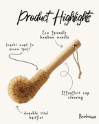 Bamboo Glassware Scrub Brush | Kitchen Cleaning Bestseller: Straight Brush