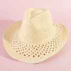 Woven Straw Western Sun Hat: KH
