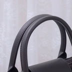 SD782  Britney Suede Double Handle Crossbody Bag: Black