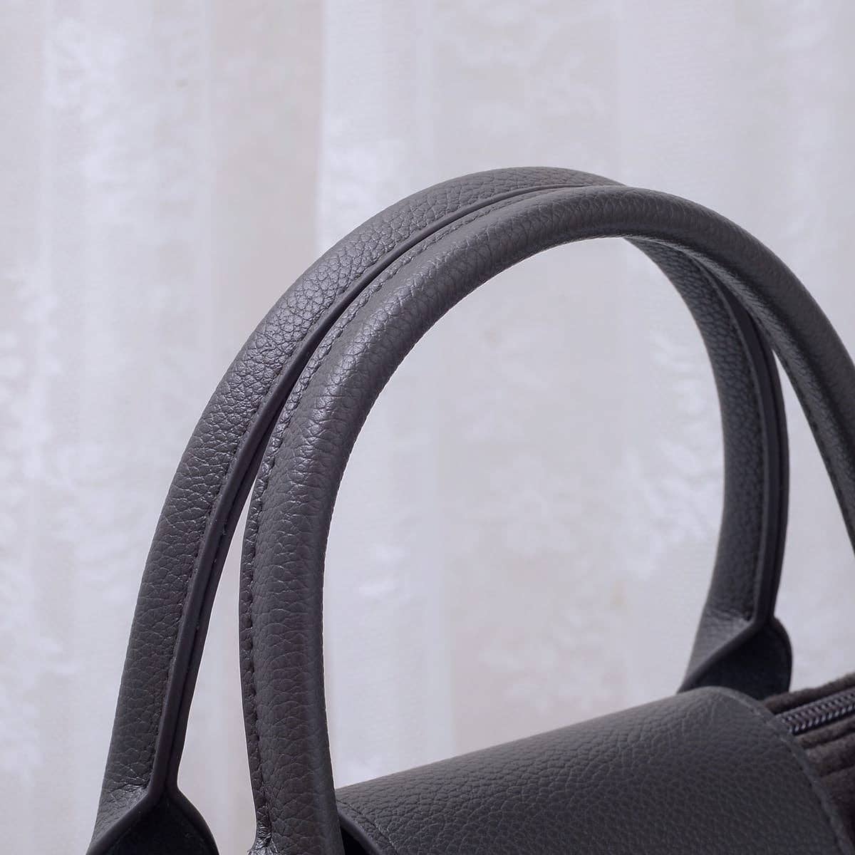 SD782  Britney Suede Double Handle Crossbody Bag: Black