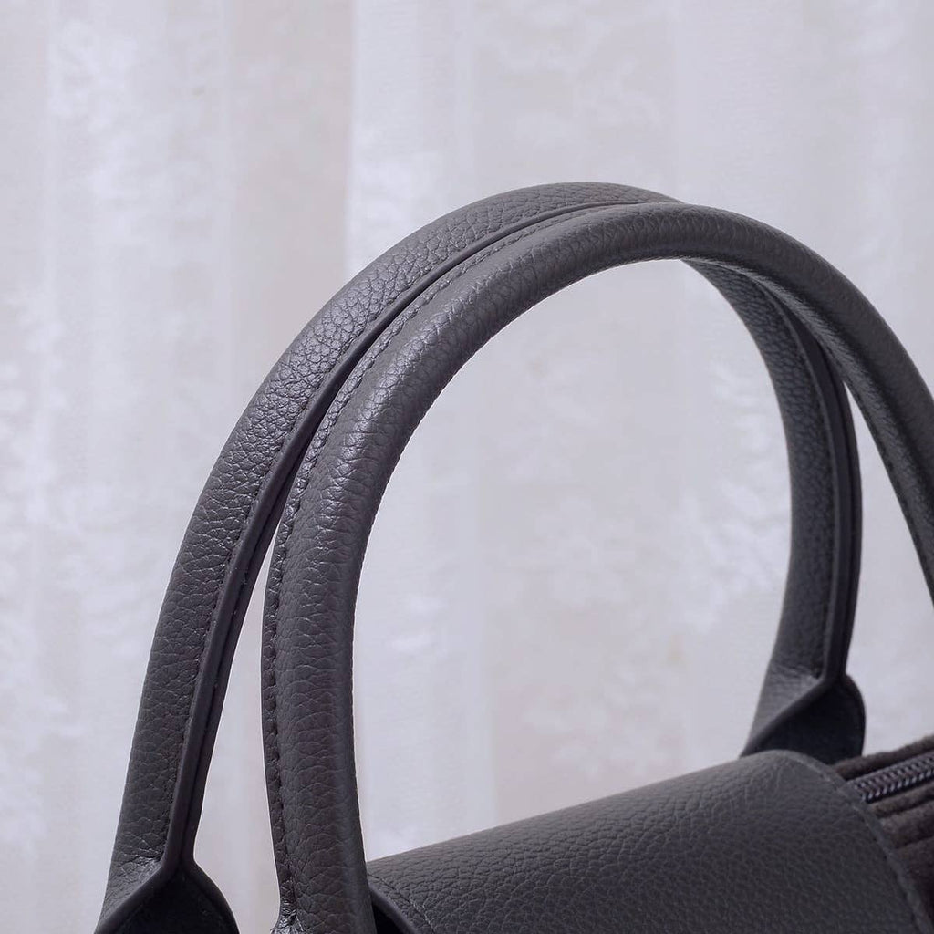 SD782  Britney Suede Double Handle Crossbody Bag: Chocolate