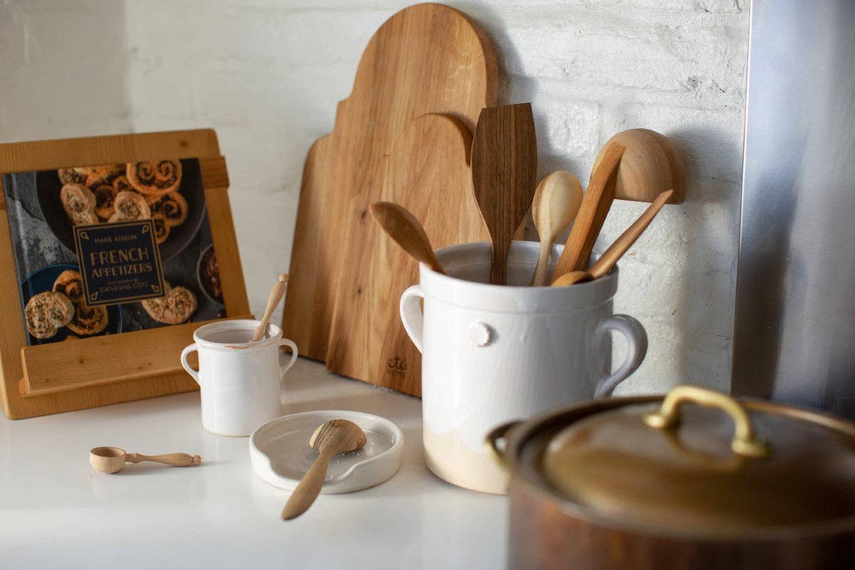Euro Serving Spoon Set, Fruitwood