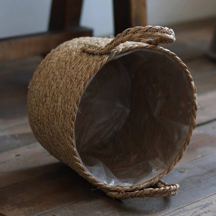 Handwoven Seagrass Basket for Plants: Small