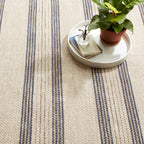 Cielo Stripe Handwoven Cotton Rug | Navy: 2' x 3'