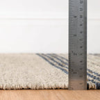 Cielo Stripe Handwoven Cotton Rug | Navy: 2' x 3'