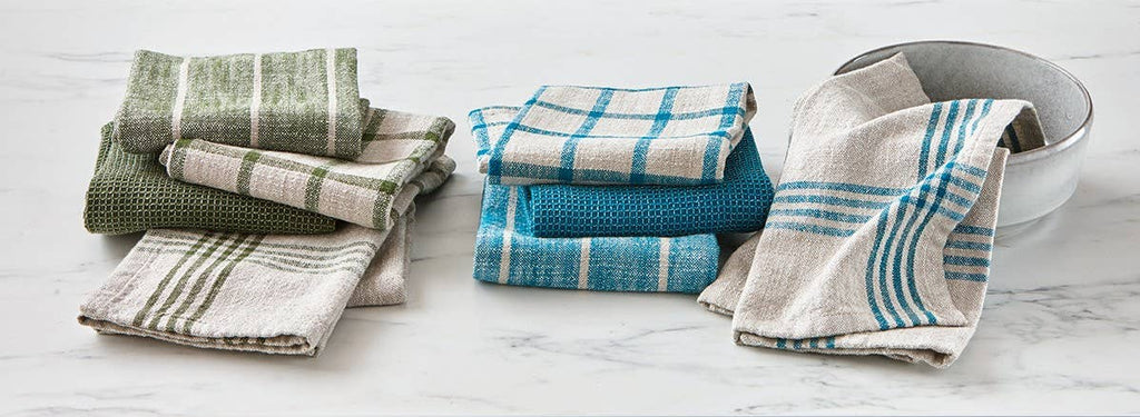 Canyon Woven Dishtowel Set/4 Olive Cotton Everyday