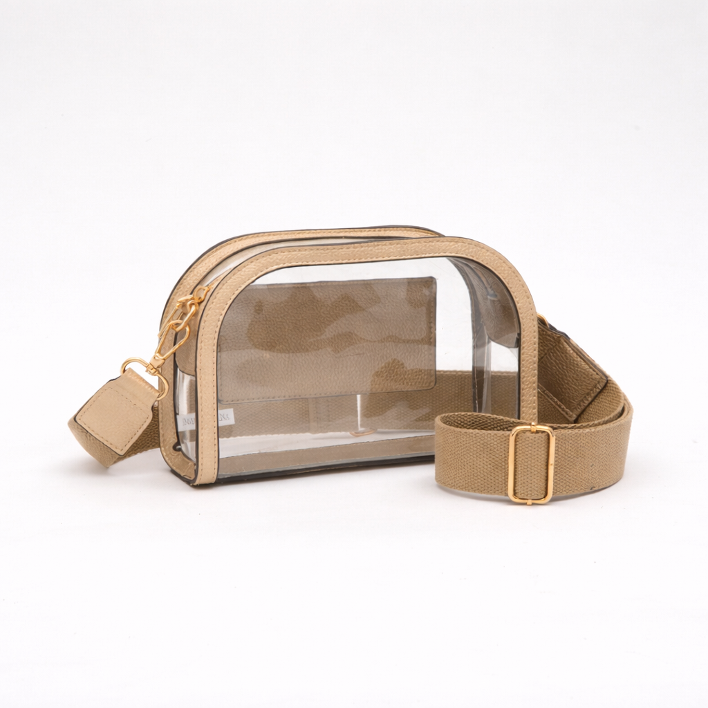 Game Day Stadium Clear Crossbody Bag: Gold