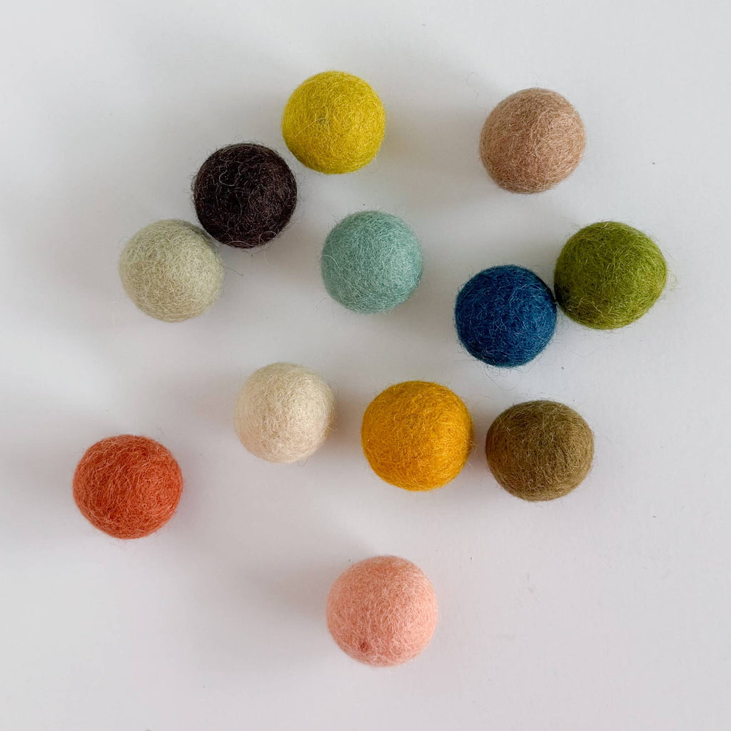 Wood Slingshot with 12 Felt Balls : Muted Rainbow