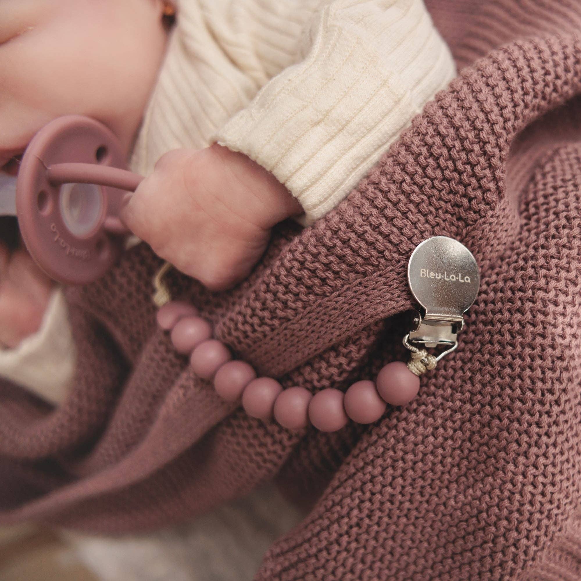 Lulababe Pacifier Clip: Tan