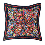 WLQS524 Paisley Print Square Scarf: Black
