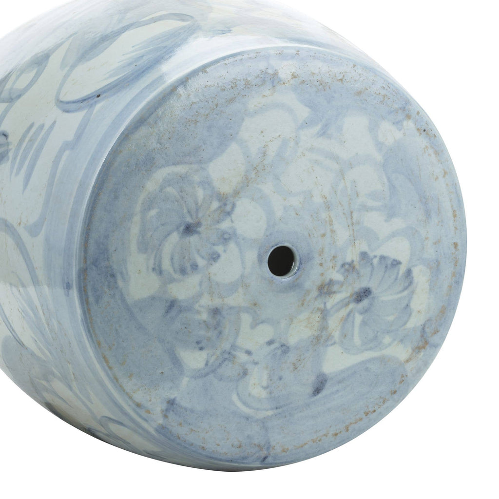 Blue & White Garden Stool Twist Flower