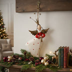 Whimsy Hanging Metal Angel Ornament w/ Horn 16.5"