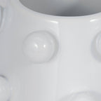 Decorative Planter - White Ceramic Tapered Bubble, 8 in.