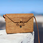 Bali Rattan Crossbody Bag - Postman Messenger Bag