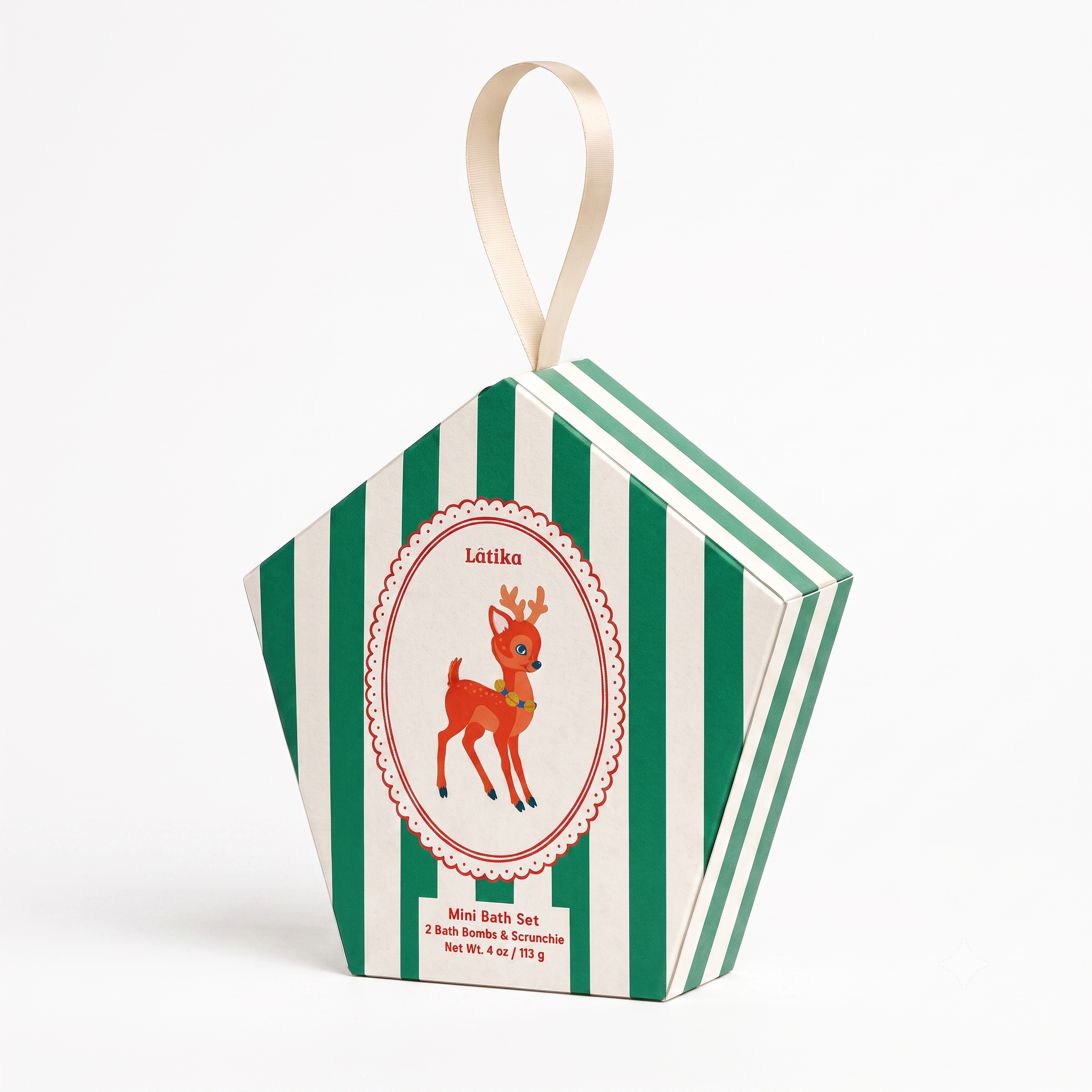 Mini Bath Bomb Ornament Set - Baby Deer Christmas Gift Box