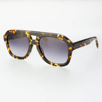 Voyager Acetate Oversized Aviator Sunglasses: Yellow tortoise