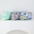 Canvas Cosmetic Case Makeup Bag: Carolina Spring