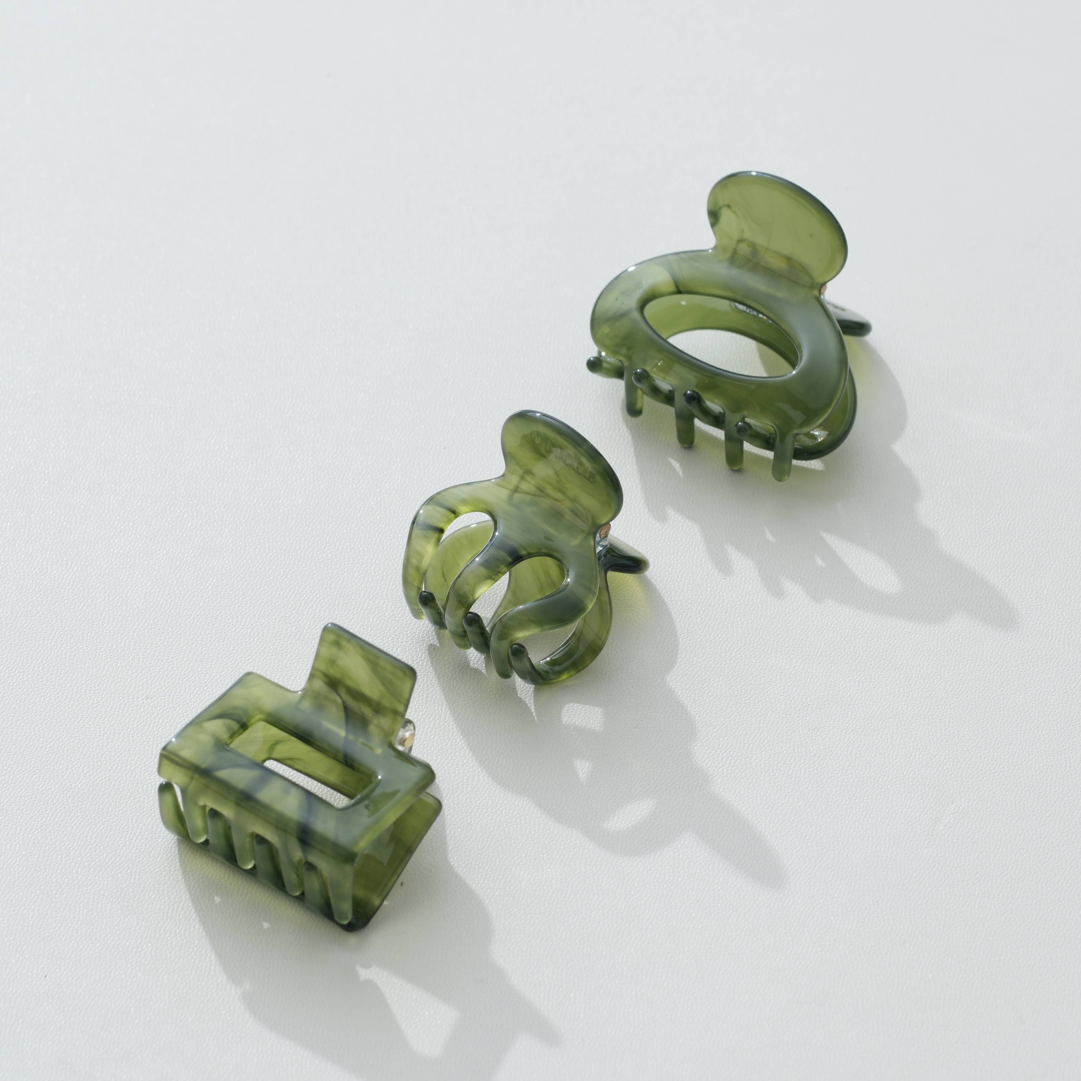 Jade Green Mini - Assorted Claw Clips: Assorted