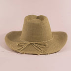 Paper Straw Braided Cord Band Cowboy Hat: KA