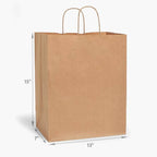 Brown Kraft Paper Retail Shopping Bags: 100 Pack / Vogue 16x6x12.5"
