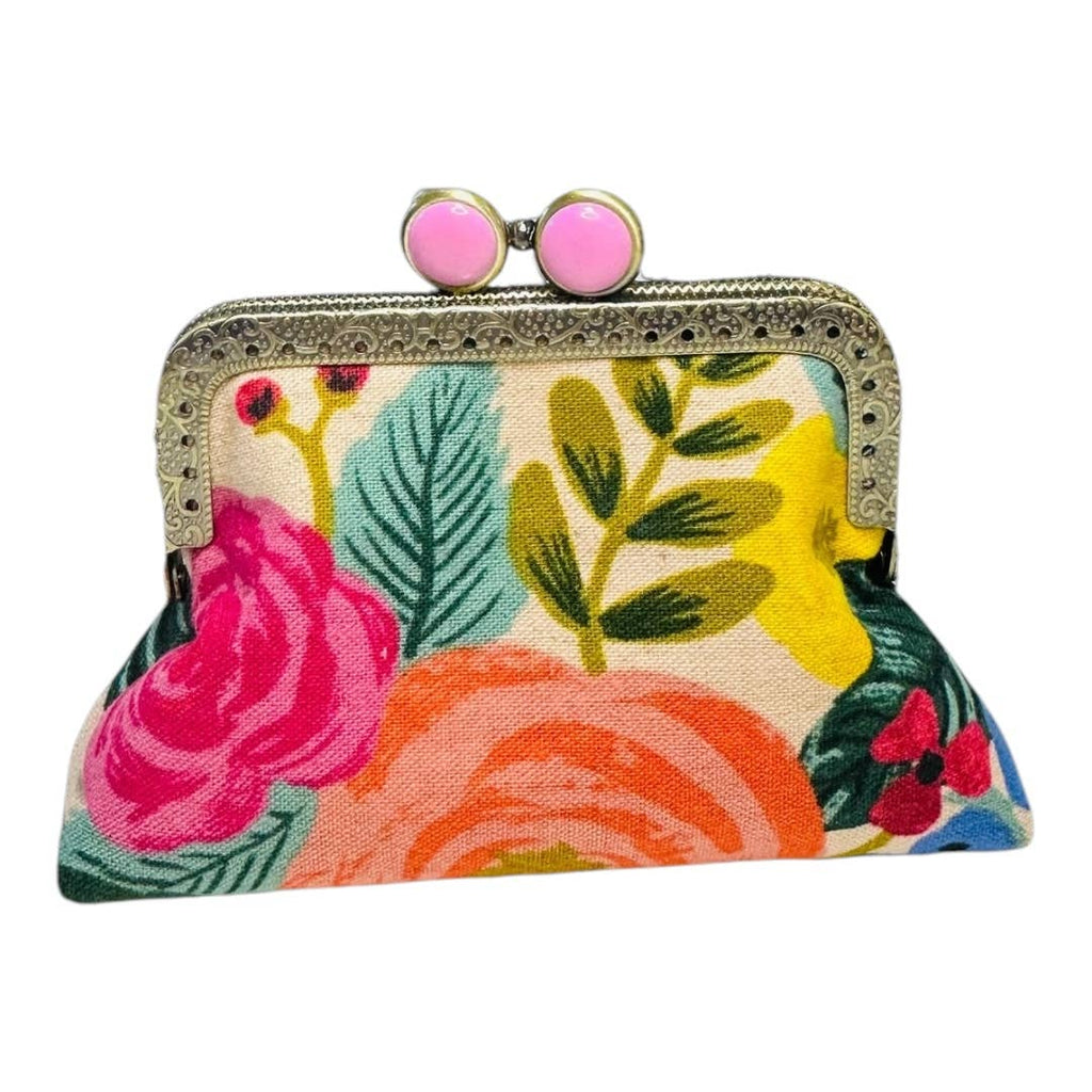 Kiki & Syds ON THE GO Credit Card Clutch - Joliet Rose Cream: Hot Pink