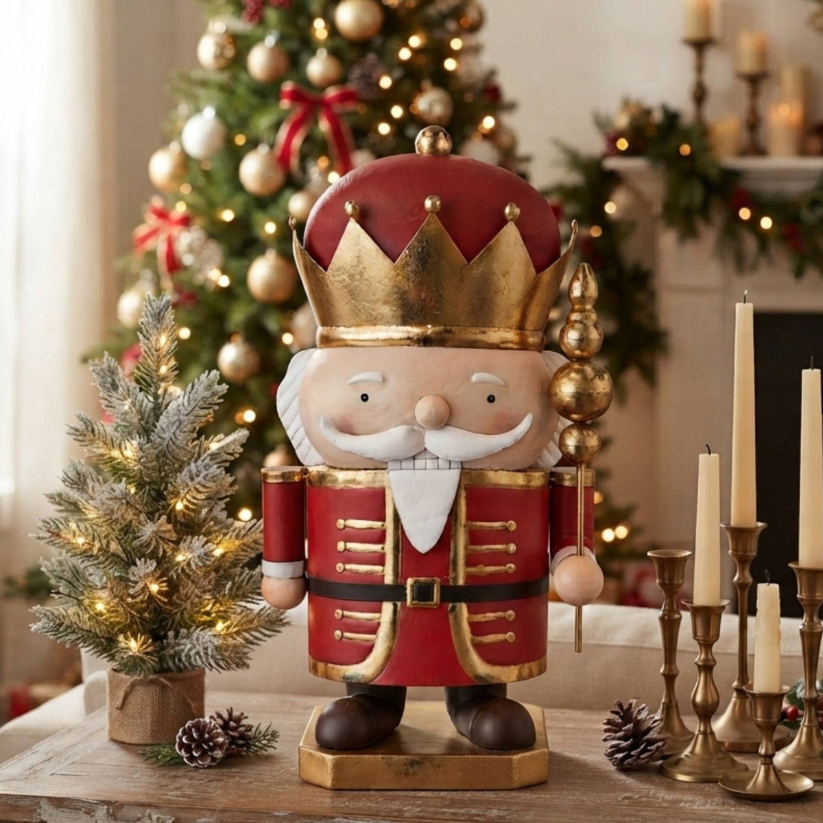 Metal Little King Nutcracker 24.75"
