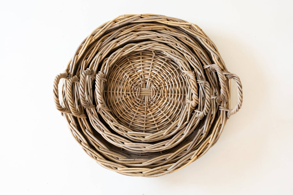 Rattan Round Tray: Small - 14" D