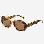 Aria Acetate Womens Oval Sunglasses  : Milky Tortoise