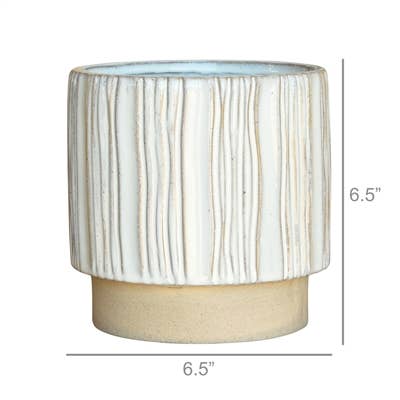 Ramos Vertical Stripe Cachepot, Stoneware - 6