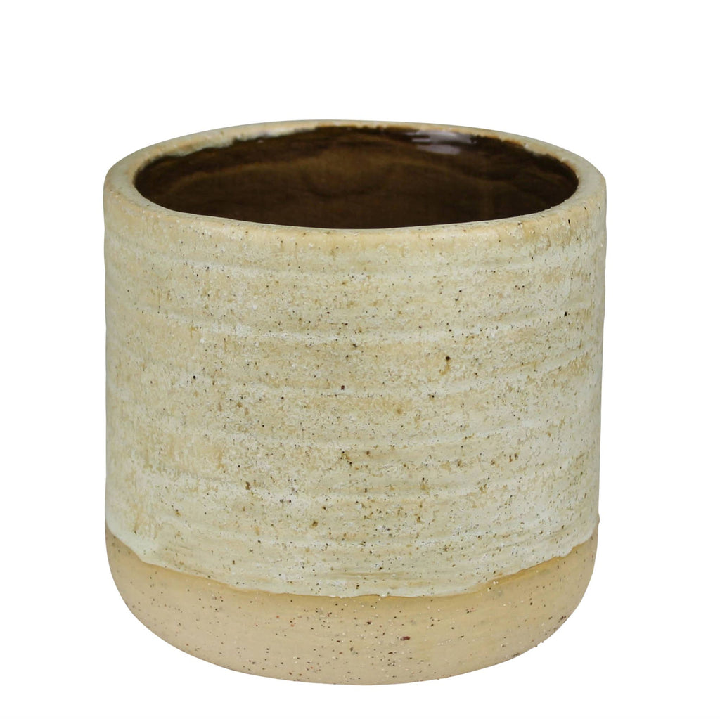 Umbria Cachepot, Ceramic, White - Sm