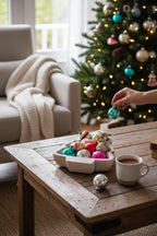 Small Christmas Tree Dough Bowl - White Wash