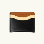 Full-Grain Leather Card Wallet – Slim Minimalist: Mixed Blue
