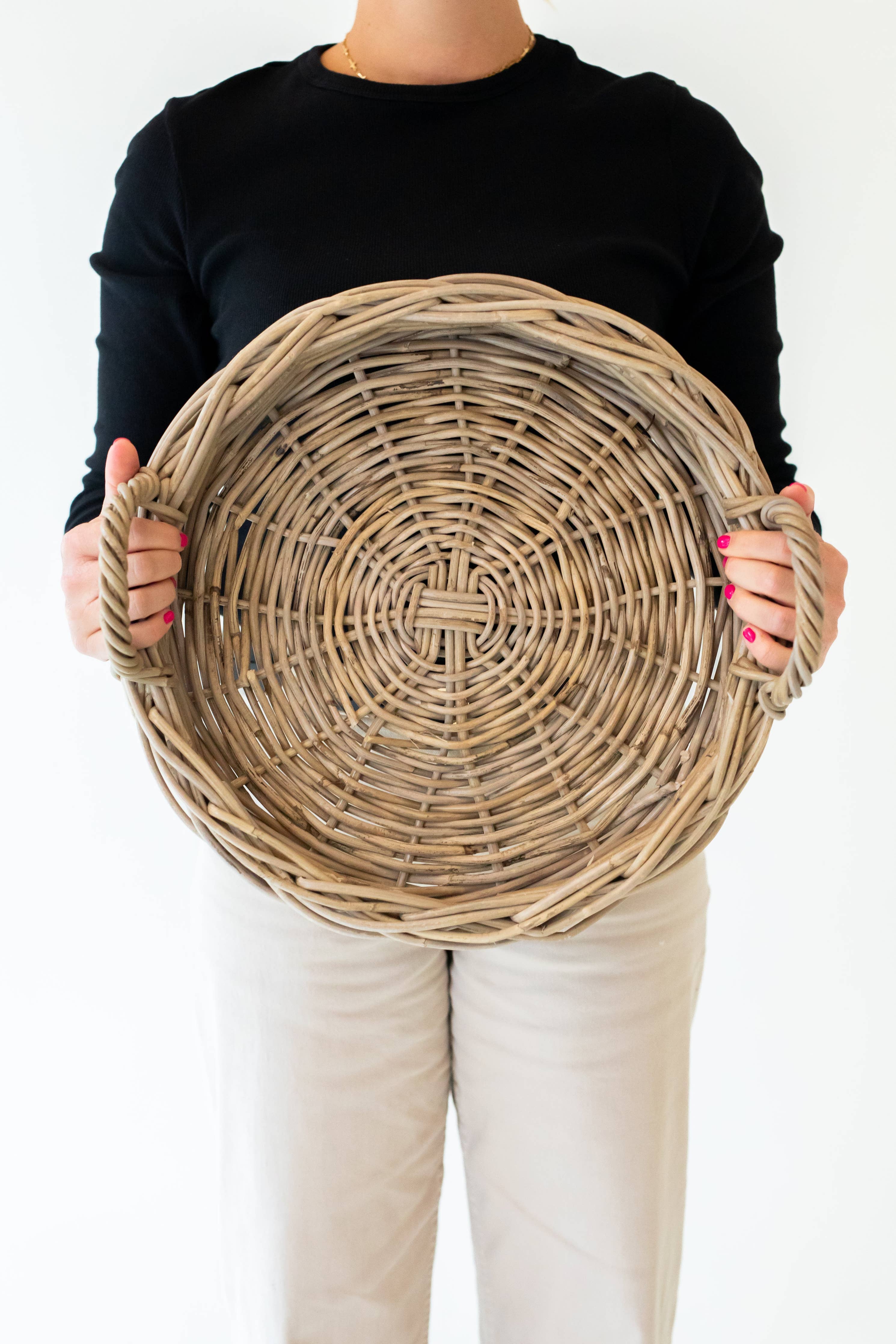 Rattan Round Tray: Small - 14" D
