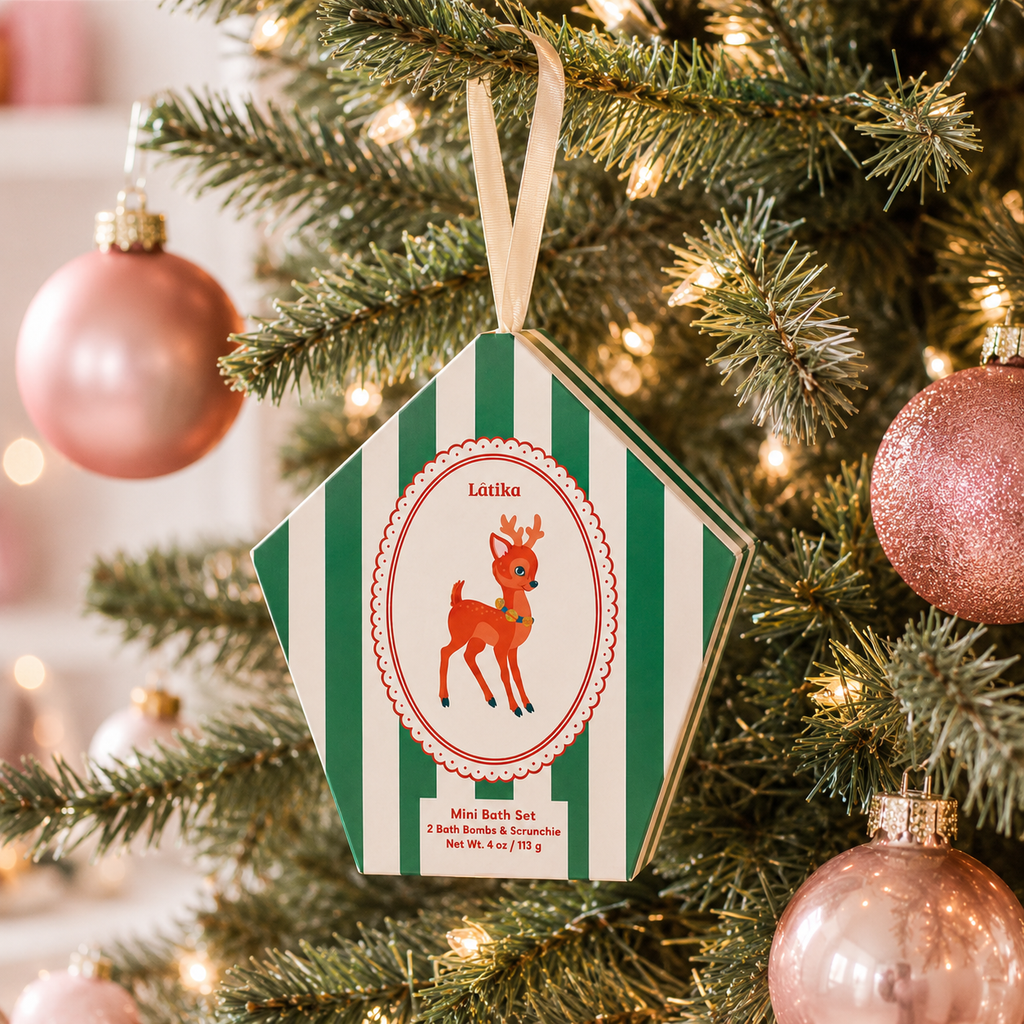 Mini Bath Bomb Ornament Set - Baby Deer Christmas Gift Box