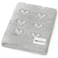 Baby Blanket - Heart: Grey