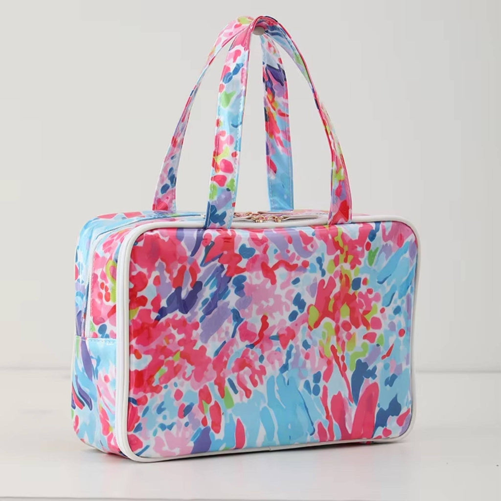 Waterproof Cosmetic Case PVC Make up Bag Petal Splash