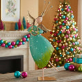 Metal Standing Whimsical Angel w/ Harp 22.5"
