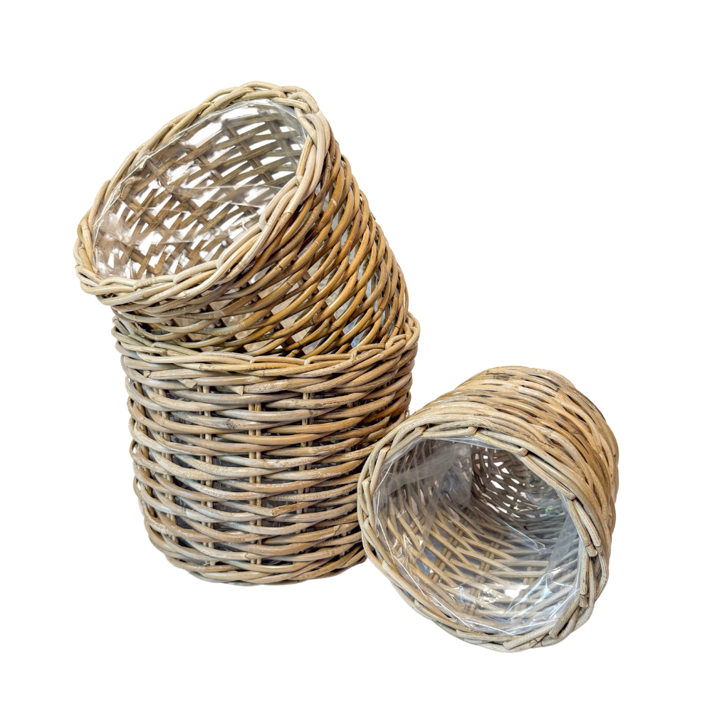 Rattan Planter Baskets: Small - 8.5" H