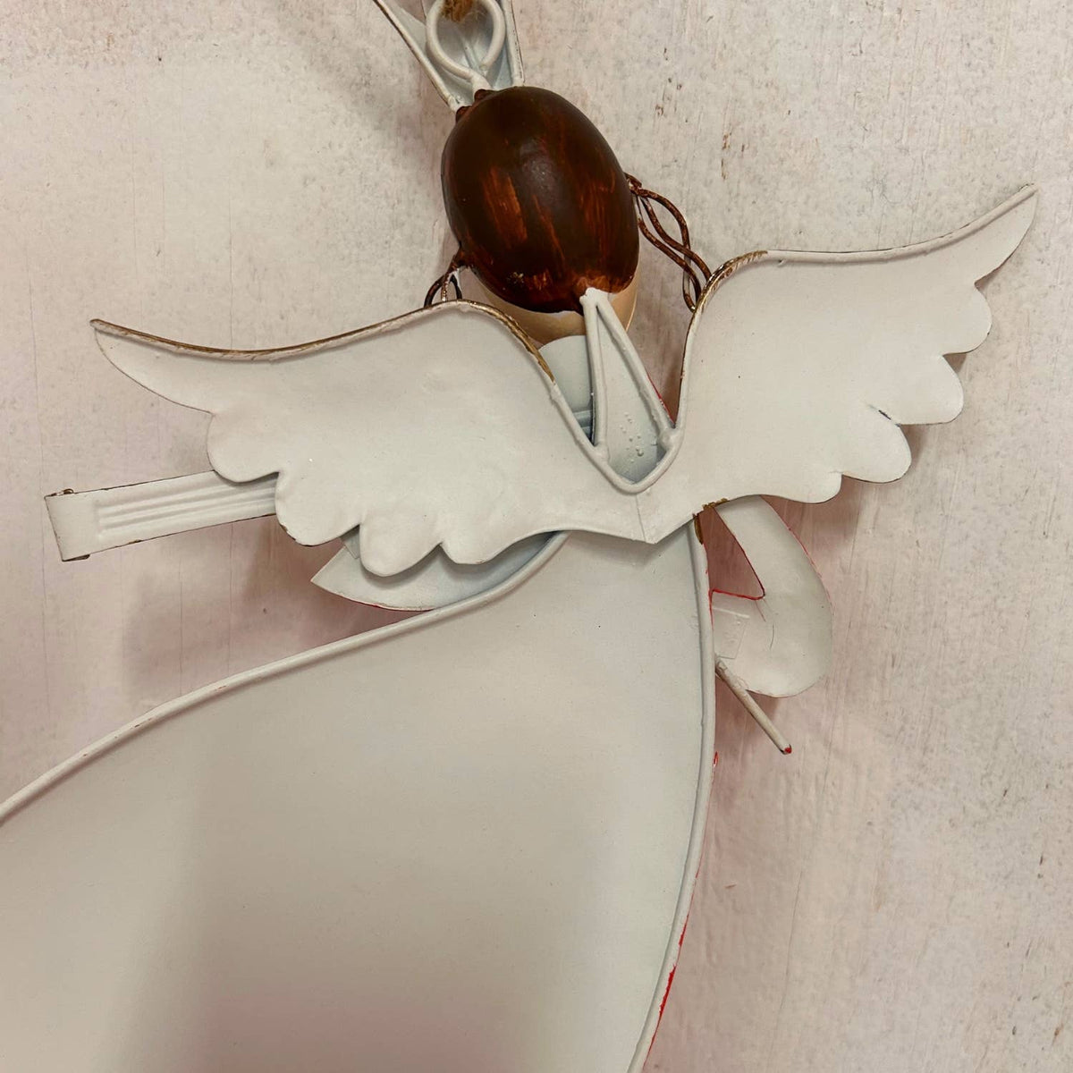 Whimsy Hanging Metal Angel Ornament w/ Violin 15"