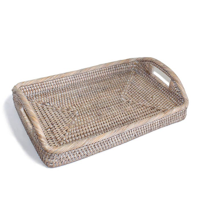 Small Rectangular Morning Tray  12x8x2.25'H: Antique Brown