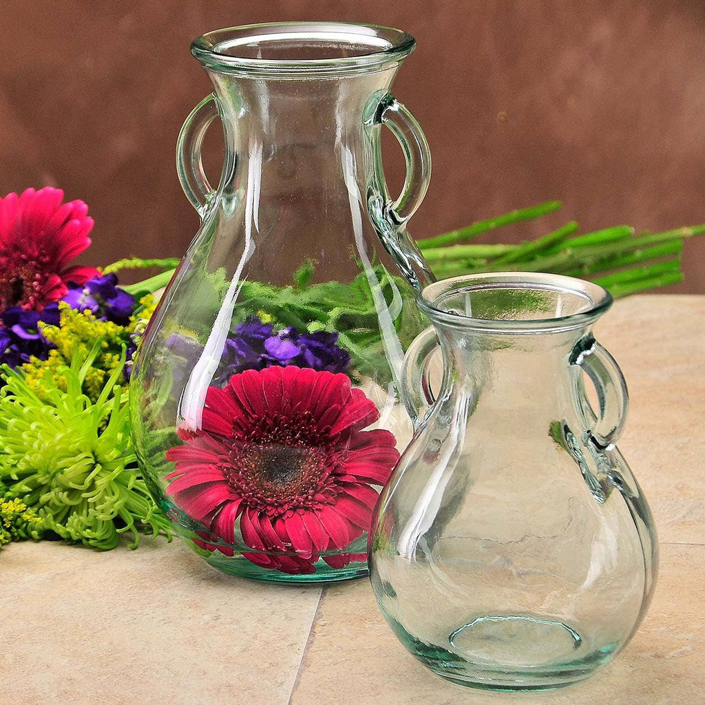 9 1/2" Large French Country Glass Vase