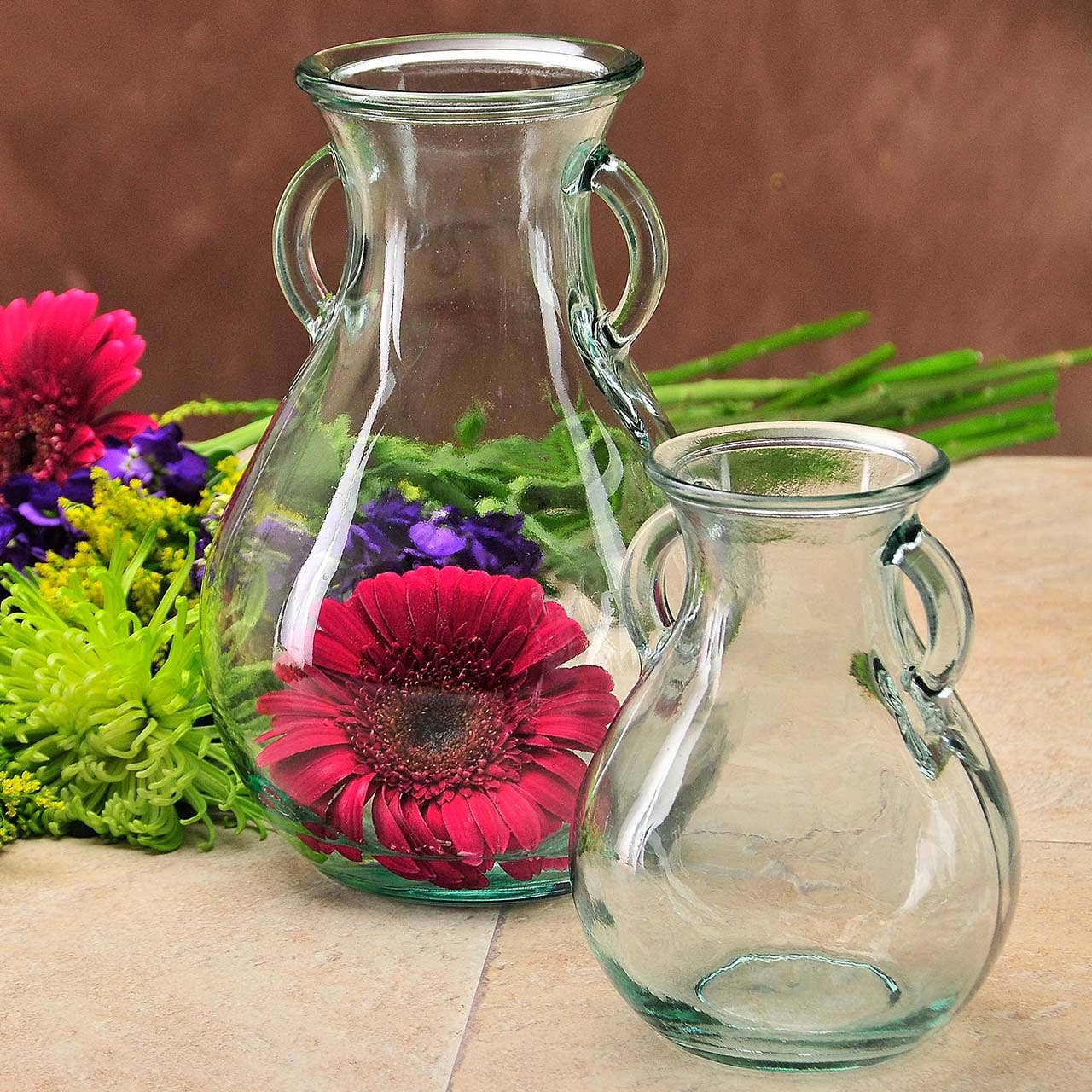 9 1/2" Large French Country Glass Vase