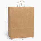 Brown Kraft Paper Retail Shopping Bags: 100 Pack / Vogue 16x6x12.5"