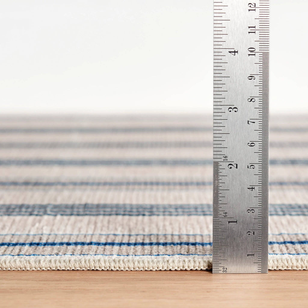 Nimes Ticking Machine Washable Rug | Neutral: 2' x 3'