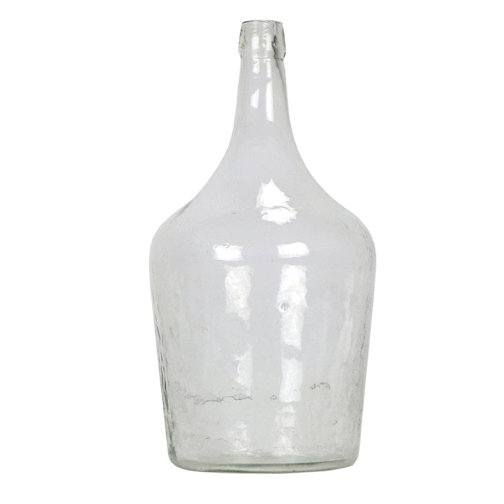 Green Antique Glass Bottle: Medium