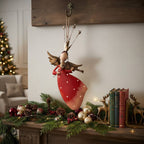 Whimsy Hanging Metal Angel Ornament w/ Violin 15"