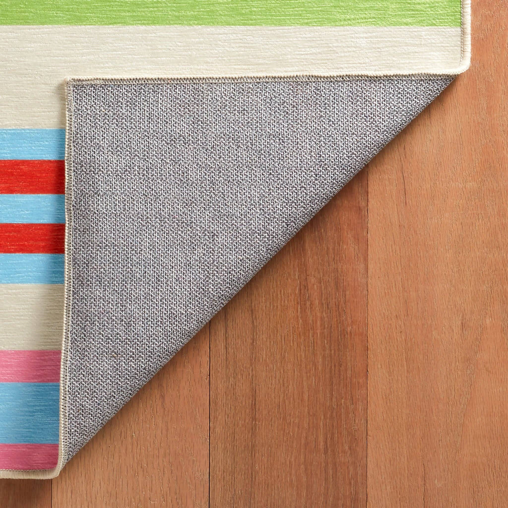 Beach Stripe Machine Washable Rug | Multi: 2' x 3'