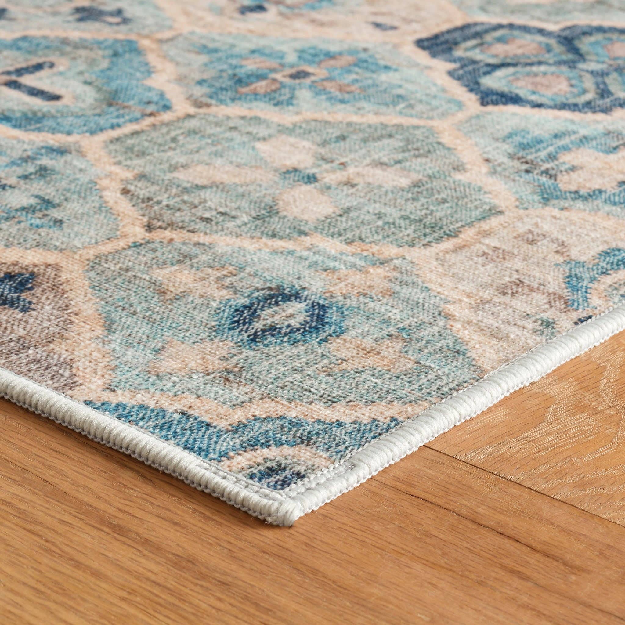 Pali Machine Washable Rug | Blue: 2' x 3'